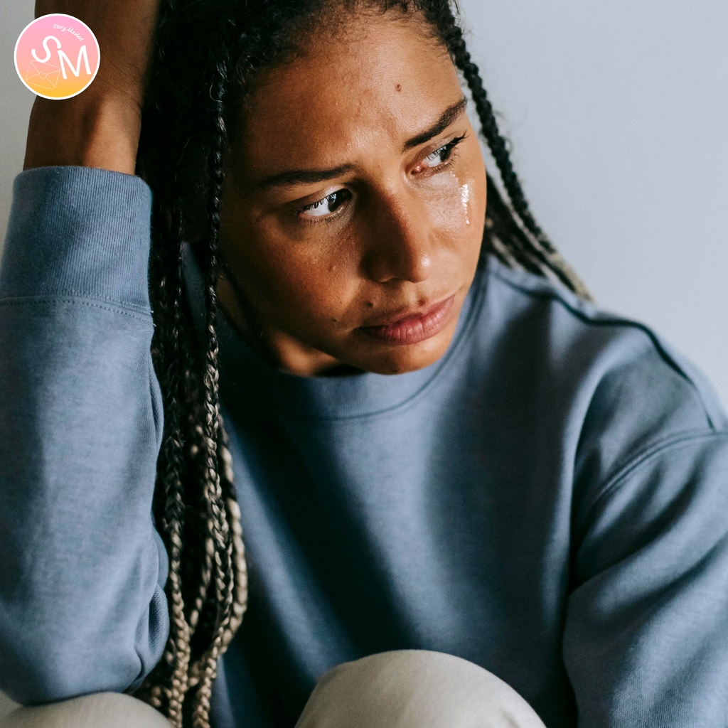 black Woman in a blue sweatshirt with braided hair, looking contemplative.
friendship breakup story letters

losing a best friend letter series

ghosted by a friend stories

friendship grief story subscription

letters about friendship loss